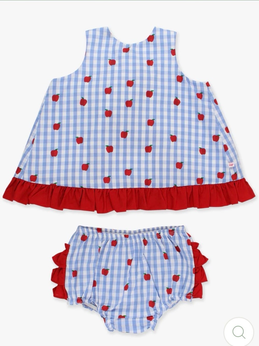 SOLD RuffleButts Apple Ruffle Matching Set - Picture 2 of 2